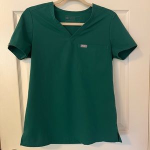 Figs Catarina One-Pocket Scrub Top - Hunter Green - XS